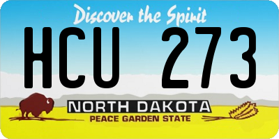 ND license plate HCU273