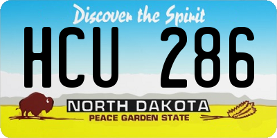 ND license plate HCU286