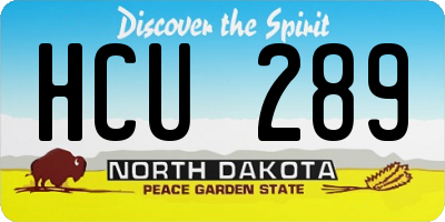 ND license plate HCU289