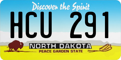 ND license plate HCU291