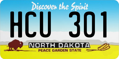 ND license plate HCU301