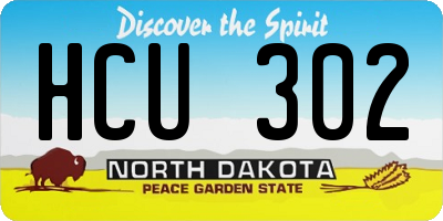 ND license plate HCU302