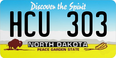 ND license plate HCU303