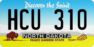 ND license plate HCU310