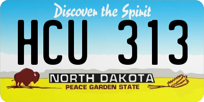 ND license plate HCU313