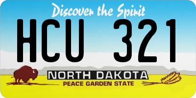 ND license plate HCU321