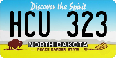 ND license plate HCU323