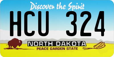 ND license plate HCU324