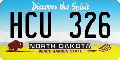 ND license plate HCU326