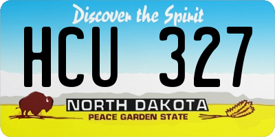 ND license plate HCU327