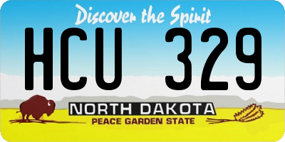 ND license plate HCU329