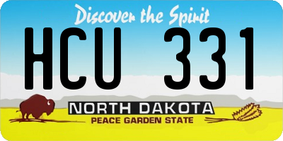 ND license plate HCU331