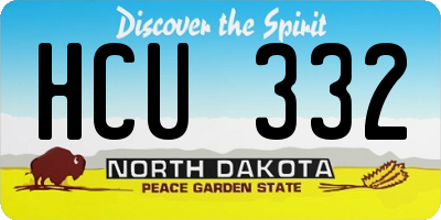 ND license plate HCU332