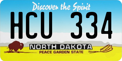 ND license plate HCU334