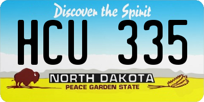 ND license plate HCU335