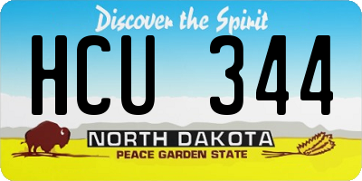 ND license plate HCU344