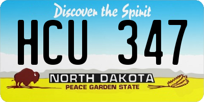 ND license plate HCU347