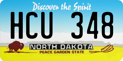 ND license plate HCU348