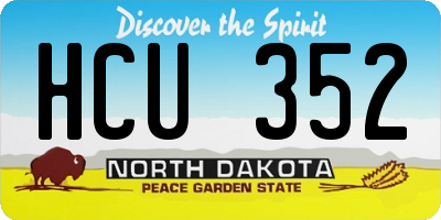 ND license plate HCU352