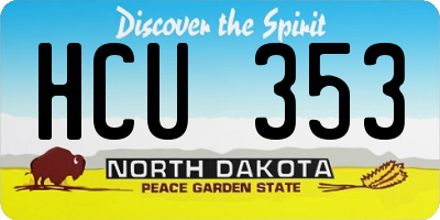 ND license plate HCU353