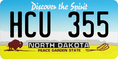 ND license plate HCU355