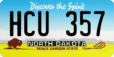 ND license plate HCU357