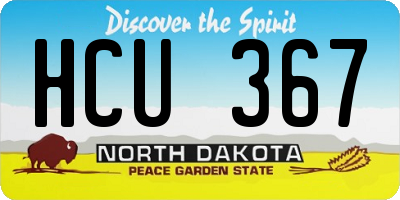 ND license plate HCU367