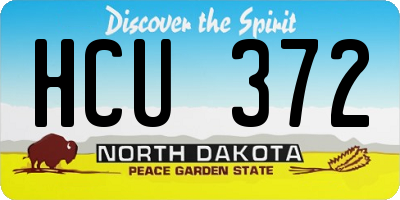 ND license plate HCU372