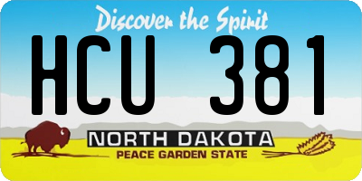 ND license plate HCU381