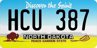 ND license plate HCU387