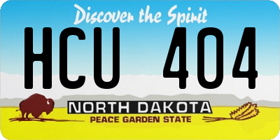 ND license plate HCU404
