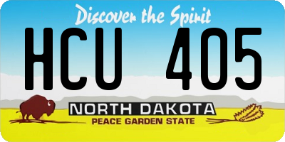 ND license plate HCU405