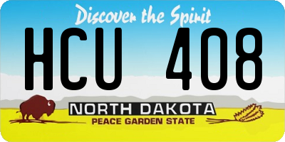 ND license plate HCU408