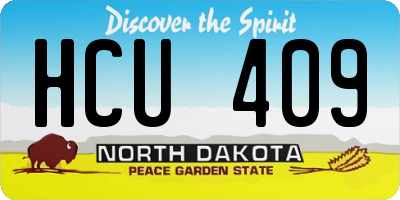 ND license plate HCU409