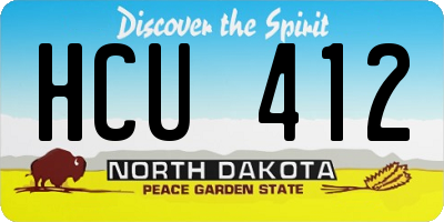 ND license plate HCU412