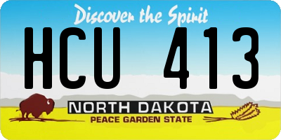 ND license plate HCU413