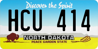 ND license plate HCU414