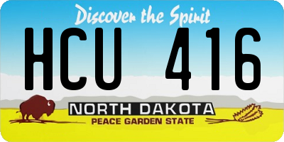 ND license plate HCU416