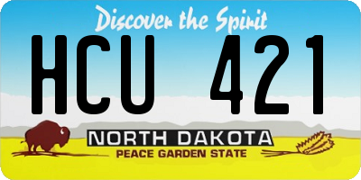 ND license plate HCU421