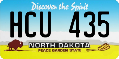 ND license plate HCU435