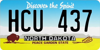 ND license plate HCU437