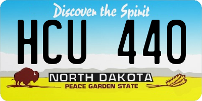 ND license plate HCU440