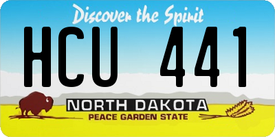 ND license plate HCU441