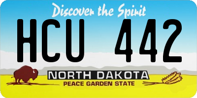 ND license plate HCU442