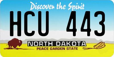 ND license plate HCU443