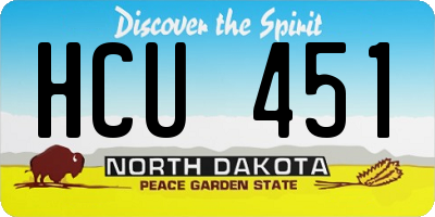 ND license plate HCU451
