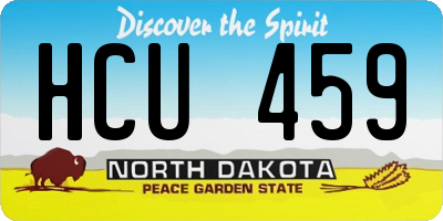 ND license plate HCU459