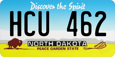 ND license plate HCU462