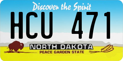 ND license plate HCU471