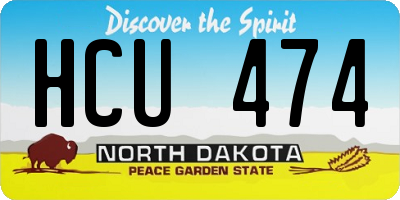 ND license plate HCU474